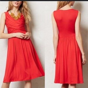Anthropologie Girls from Savoy 'elementary' dress in red jersey knit small